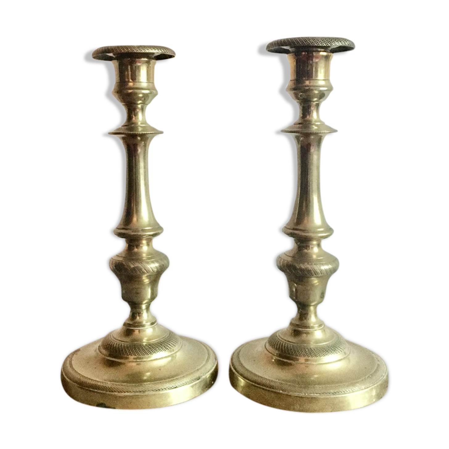 Pair of brass candlesticks