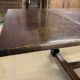 English monastery table with extensions from the late 19th century in elm and oak.