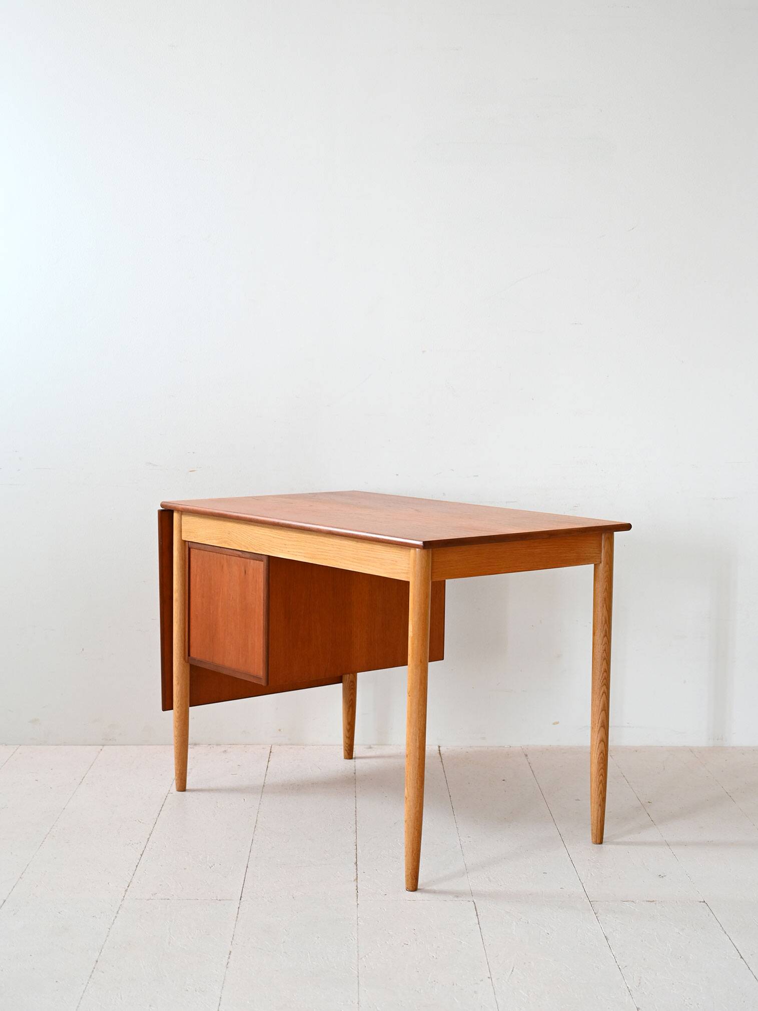 Vintage Scandinavian teak two-tone desk