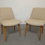 Pair of cocktail chairs in beech, Eastern Europe circa 1960.