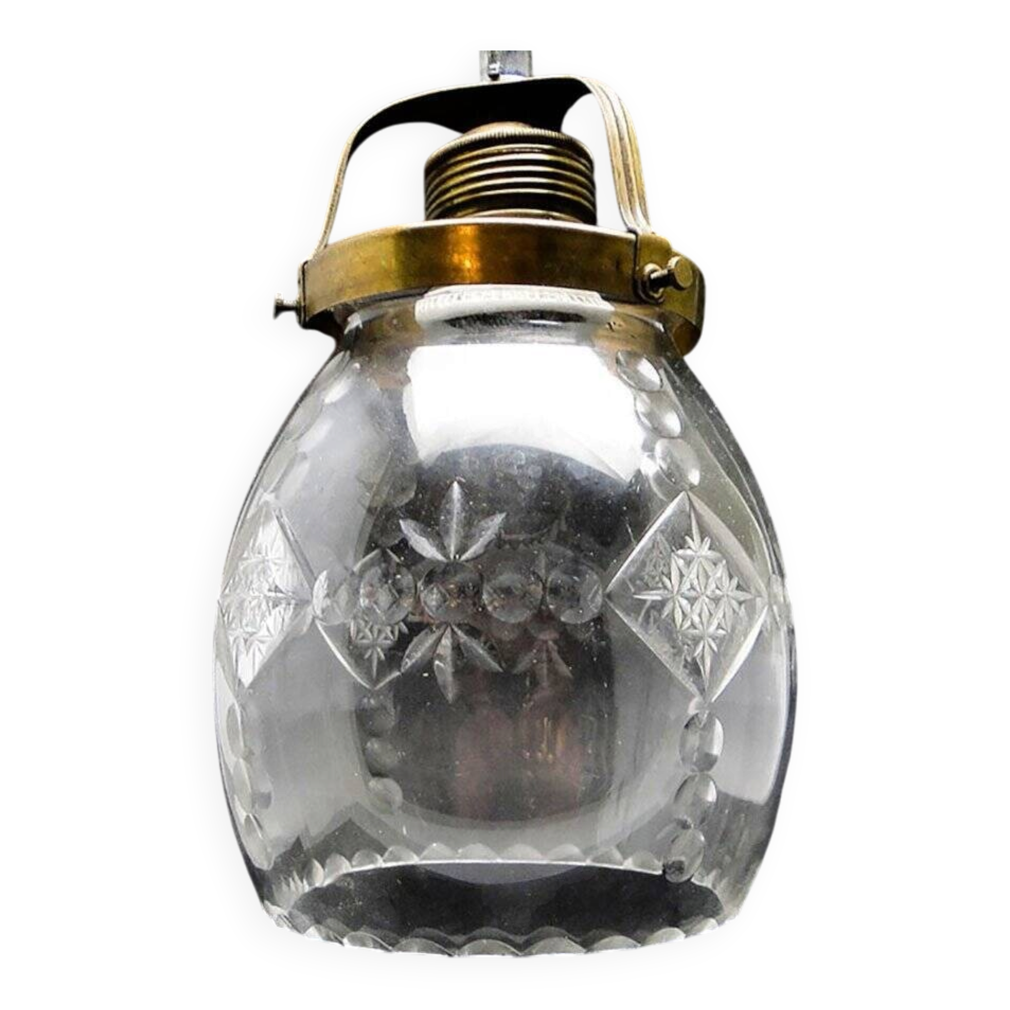 Art Deco crystal pendant lamp, Poland, 1950s