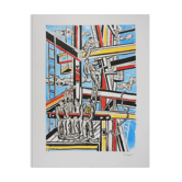Fernand Léger : Les constructeurs dans les nuages, lithographie signée