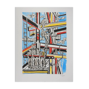 Fernand Léger : Les constructeurs dans les nuages, lithographie signée