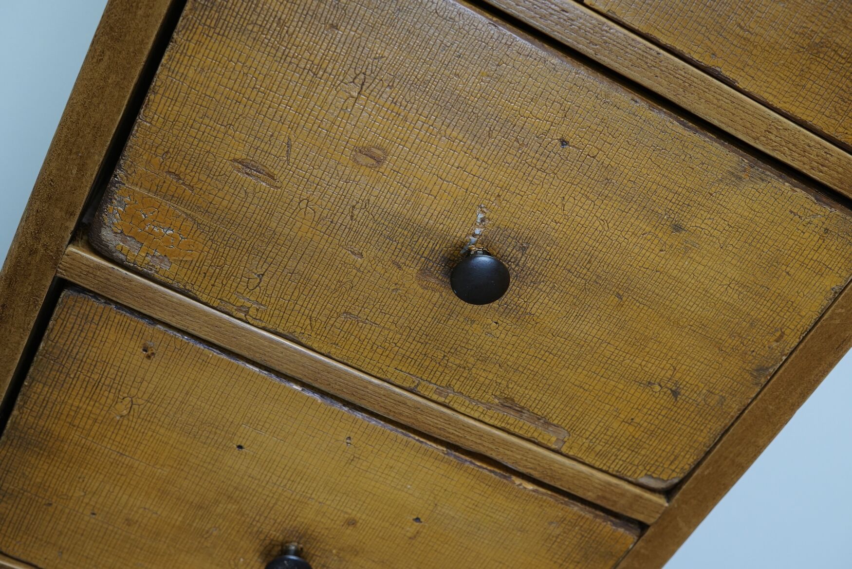 Antique dutch ochre drawer cabinet, early 20th century