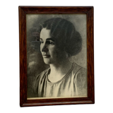 Ancien tableau photo de jeune femme vintage