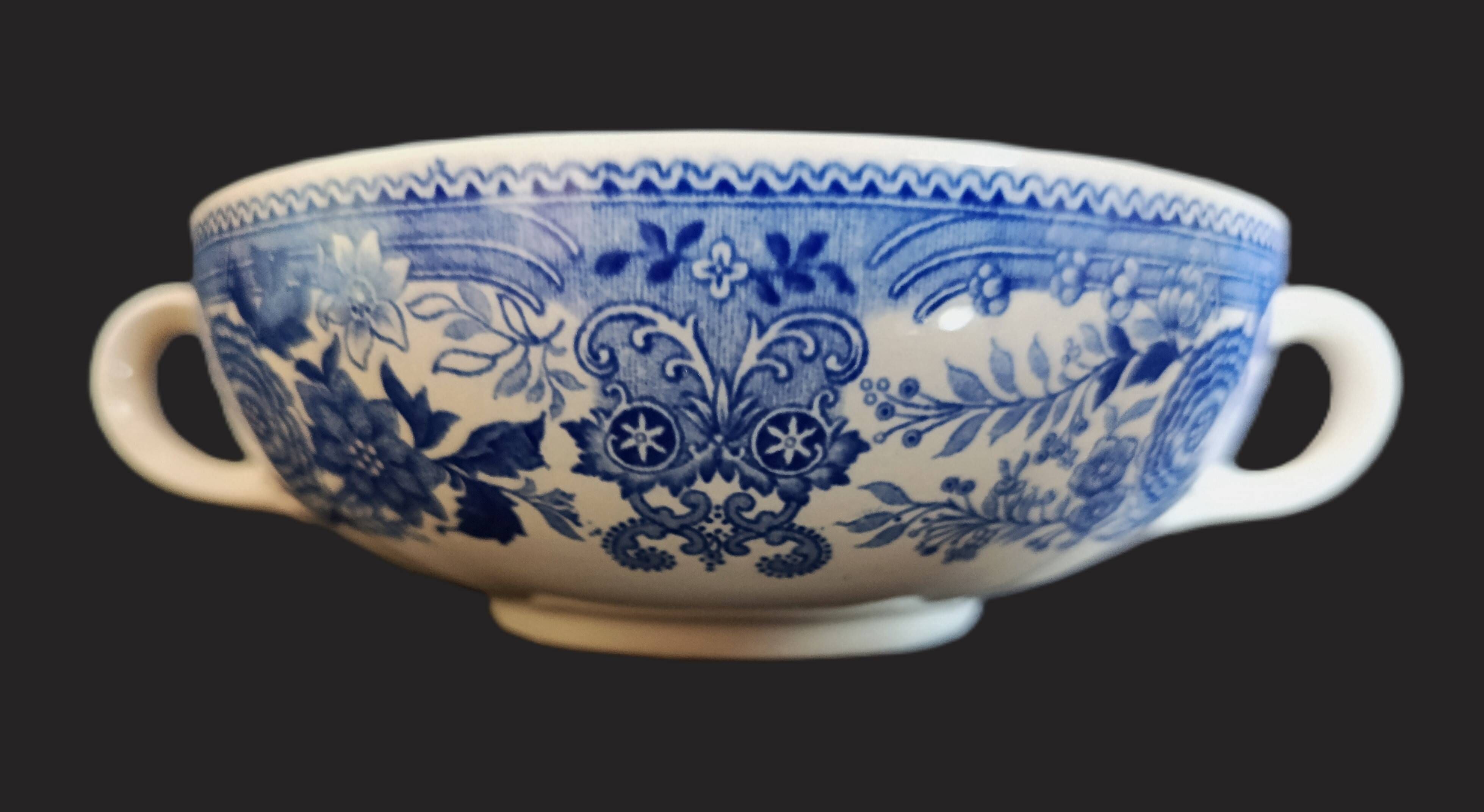 Set of 6 ceramic soup bowls by Villeroy & Boch, Burgenland model.