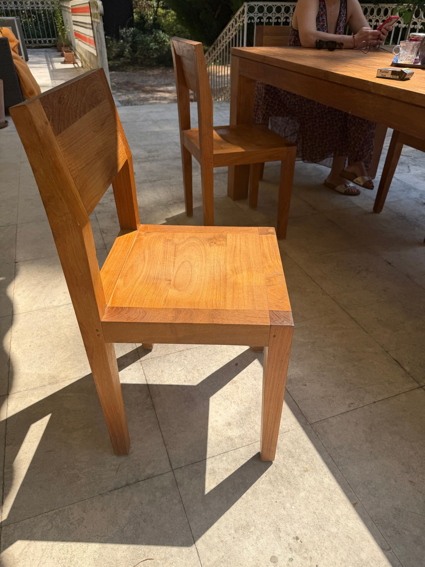 Set of 4 Ethnicraft teak chairs