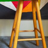 Vintage blond wooden stool