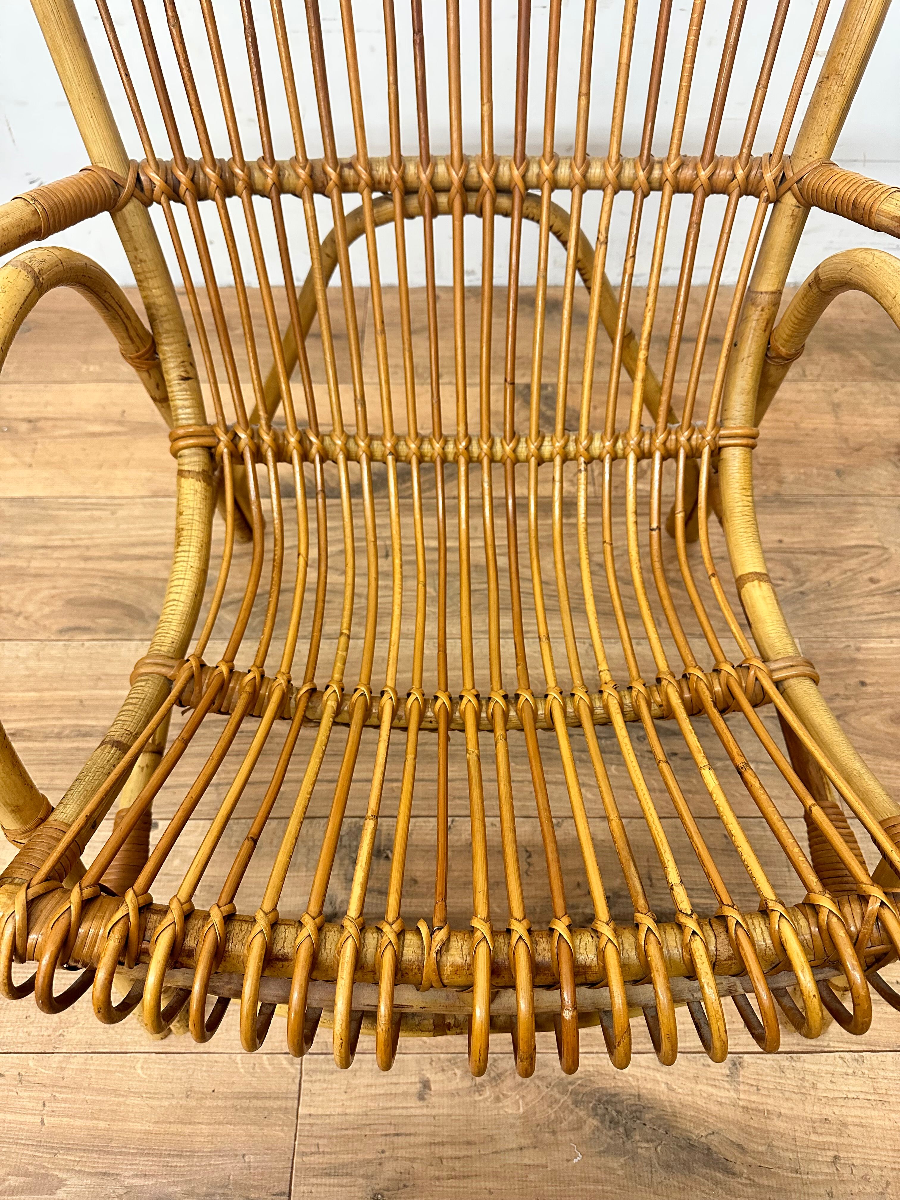 Vintage rattan armchair