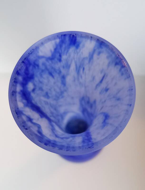 Large soliflore vase in blue glass paste – 1970s.