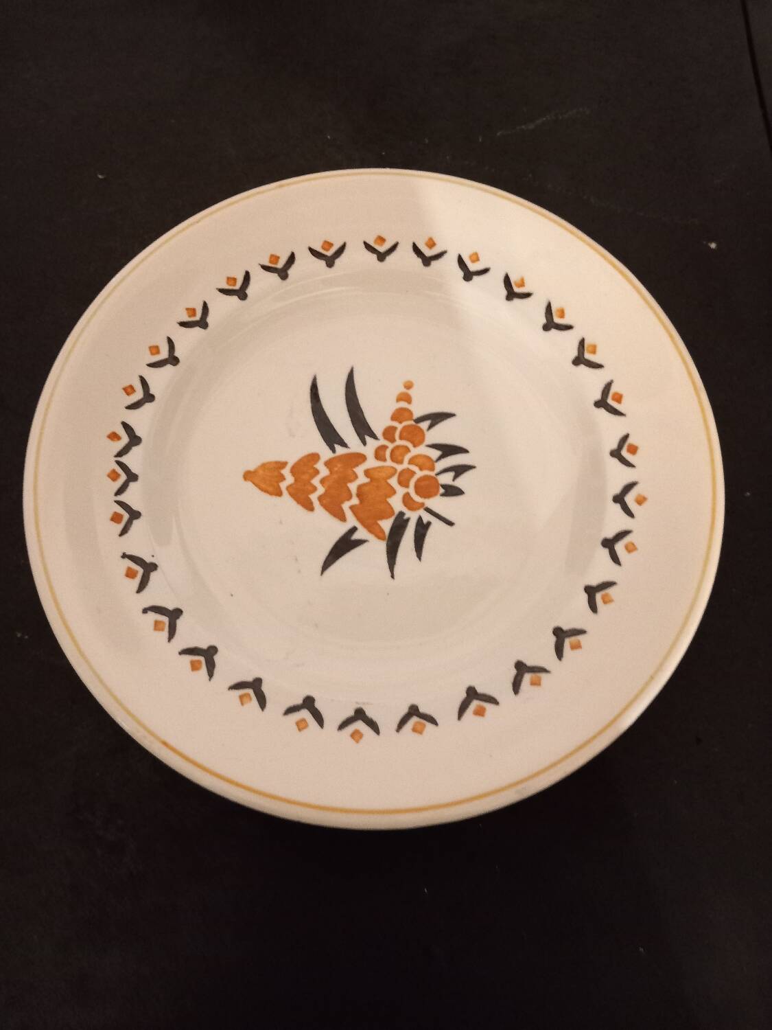 Set of 3 old earthenware fruit bowls from Saint Amand