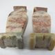 pair of small vases in hard stone carved Chinese China