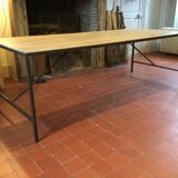 Wood and iron dining table