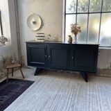 Brutalist black sideboard from the 60s