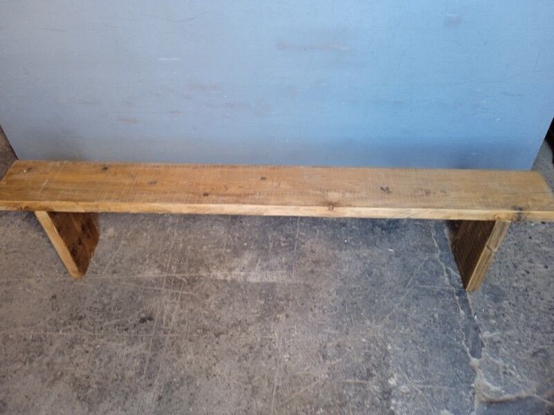 Old solid wood bench of 2 meters