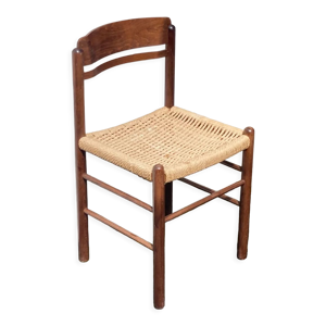 chaise design bois et - corde