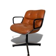 Charles Pollock Knoll Office Chair Patinated Camel Leather