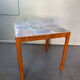 Vintage mahogany & ceramic enamel side table jens thirslund, kähler ceramic (hak), denmark