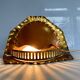 Unique Mid Century Table Lamp "Fireplace" Copper & Brass, Art Deco, Vintage