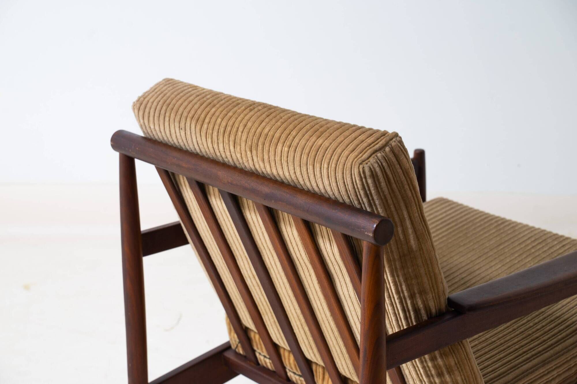 Danish lounge chair in teak and corduroy, 1960s