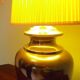 Living room mood lamp, silver metal base, wooden base, pleated lampshade