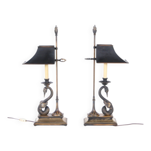 Paire de lampes « cygnes »