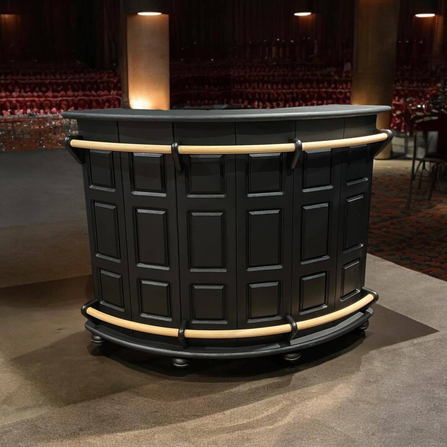 Custom matte black wooden bar