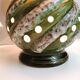 Vintage table lamp - openwork green ceramic - 60's