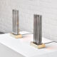 Pair of Brass & Metal Sculptural Lamps by Georges Mathias, Belgium 1970s