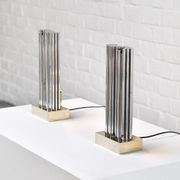Pair of Brass & Metal Sculptural Lamps by Georges Mathias, Belgium 1970s