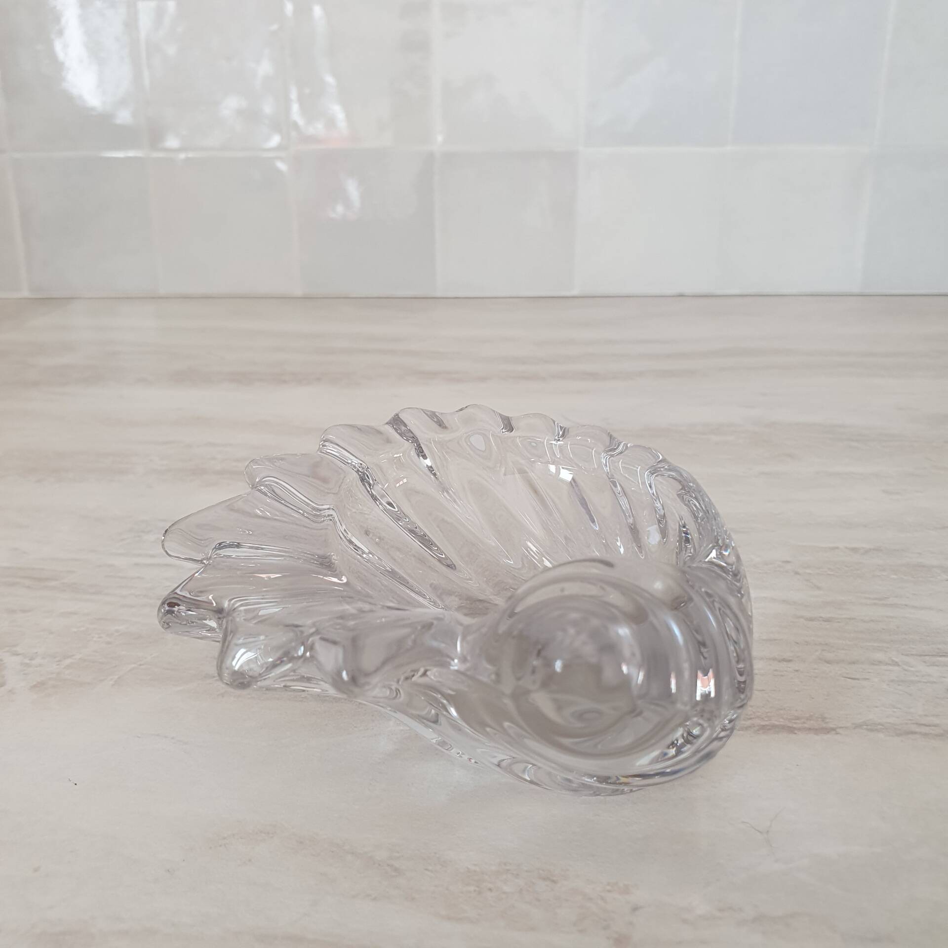 Vide-Poche coquillage en verre transparent