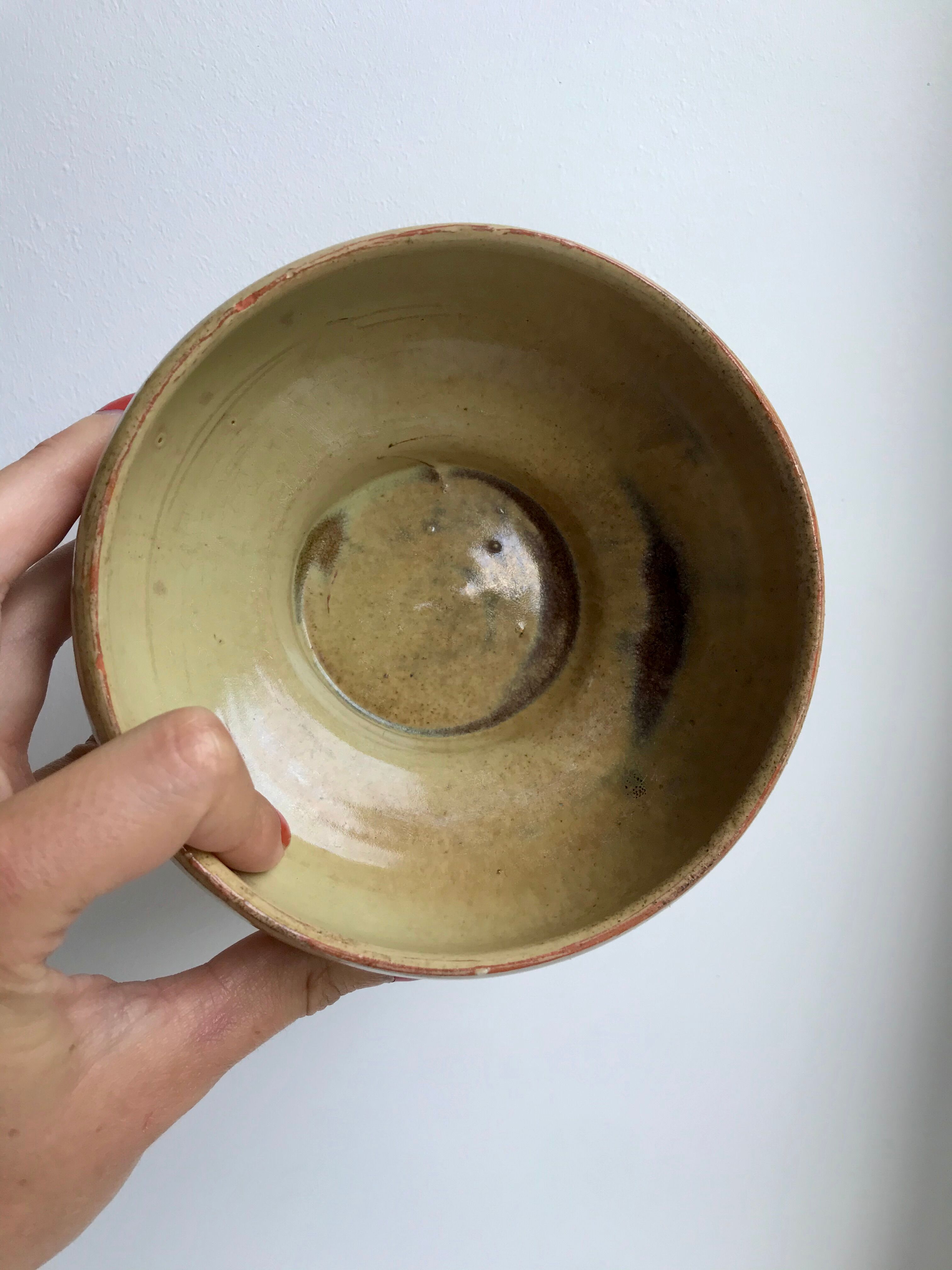 Ceramic bowl / glazed pottery signed 60s-70s