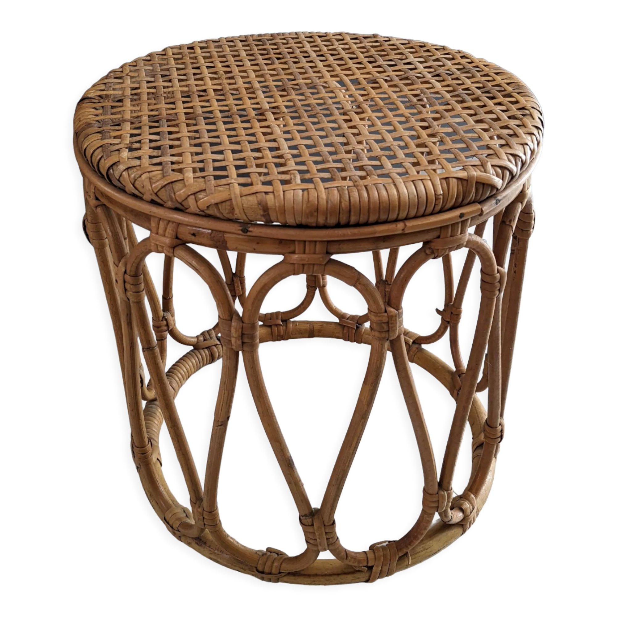 Vintage rattan stool