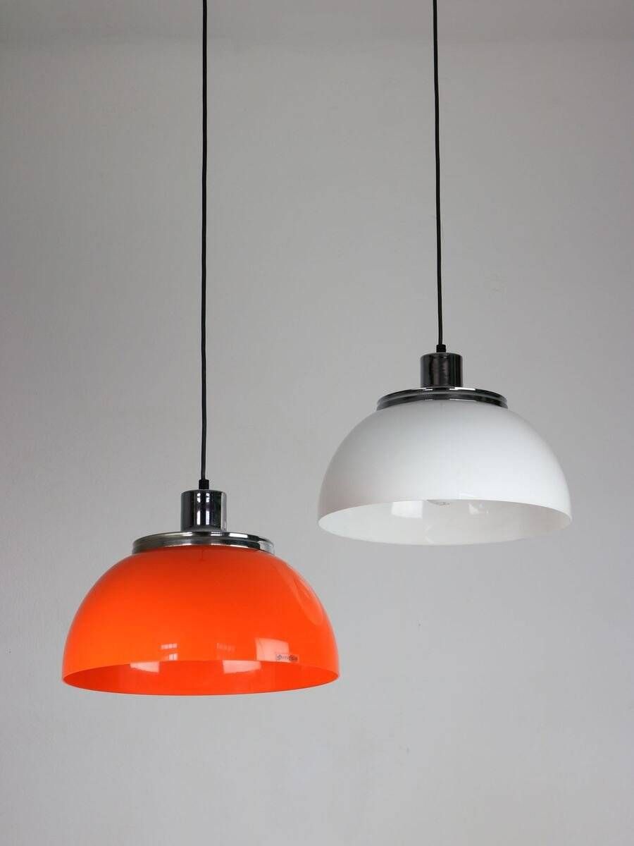 Vintage 2240 Faro pendant lamp by Luigi Massoni for Guzzini & Meblo, 1960s, set of 2