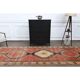 1970s Vintage Turkish Oushak Handmade Wool Cotton Red Runner Rug 116x267