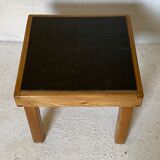 Coffee table in elm and slate by Maison Regain 1970