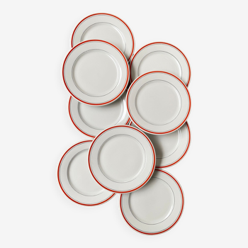 Set of 9 Pillivuyt dessert plates