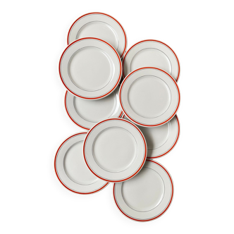 Set of 9 Pillivuyt dessert plates