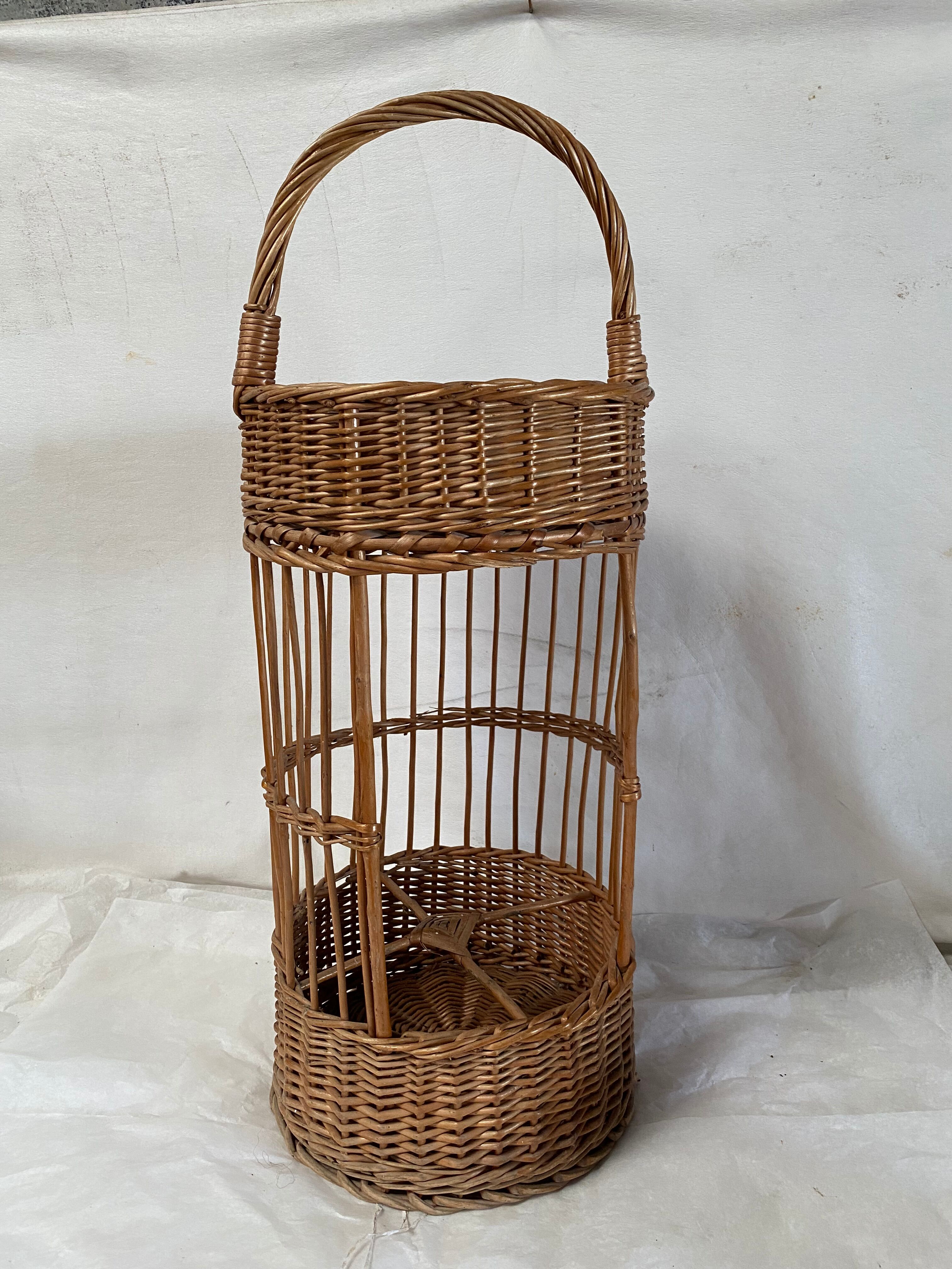 Vintage rattan bar basket