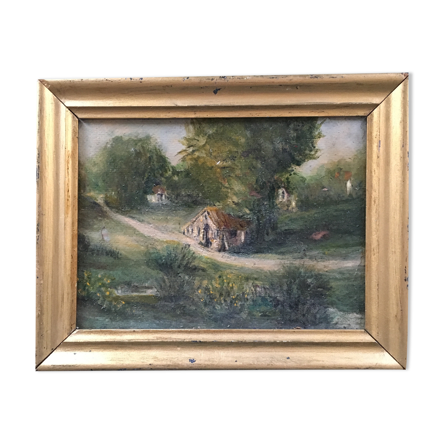 Thatched cottages and countryside