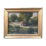 Thatched cottages and countryside