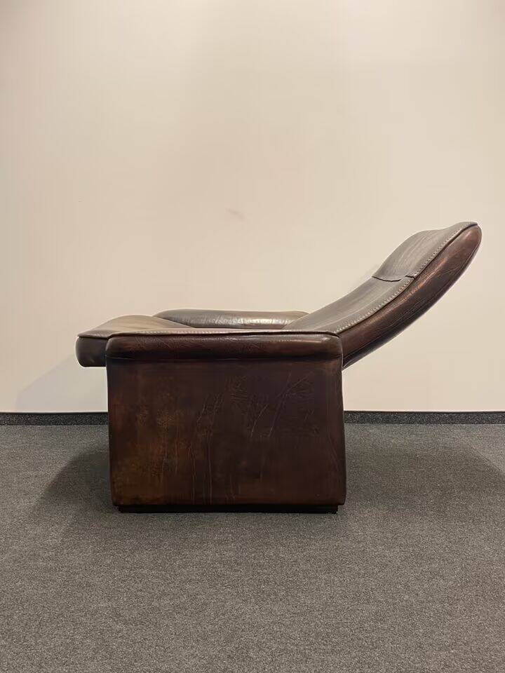Vintage Brown Leather De Sede Ds 50 leather arm chair from 1970's