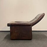 Vintage Brown Leather De Sede Ds 50 leather arm chair from 1970's