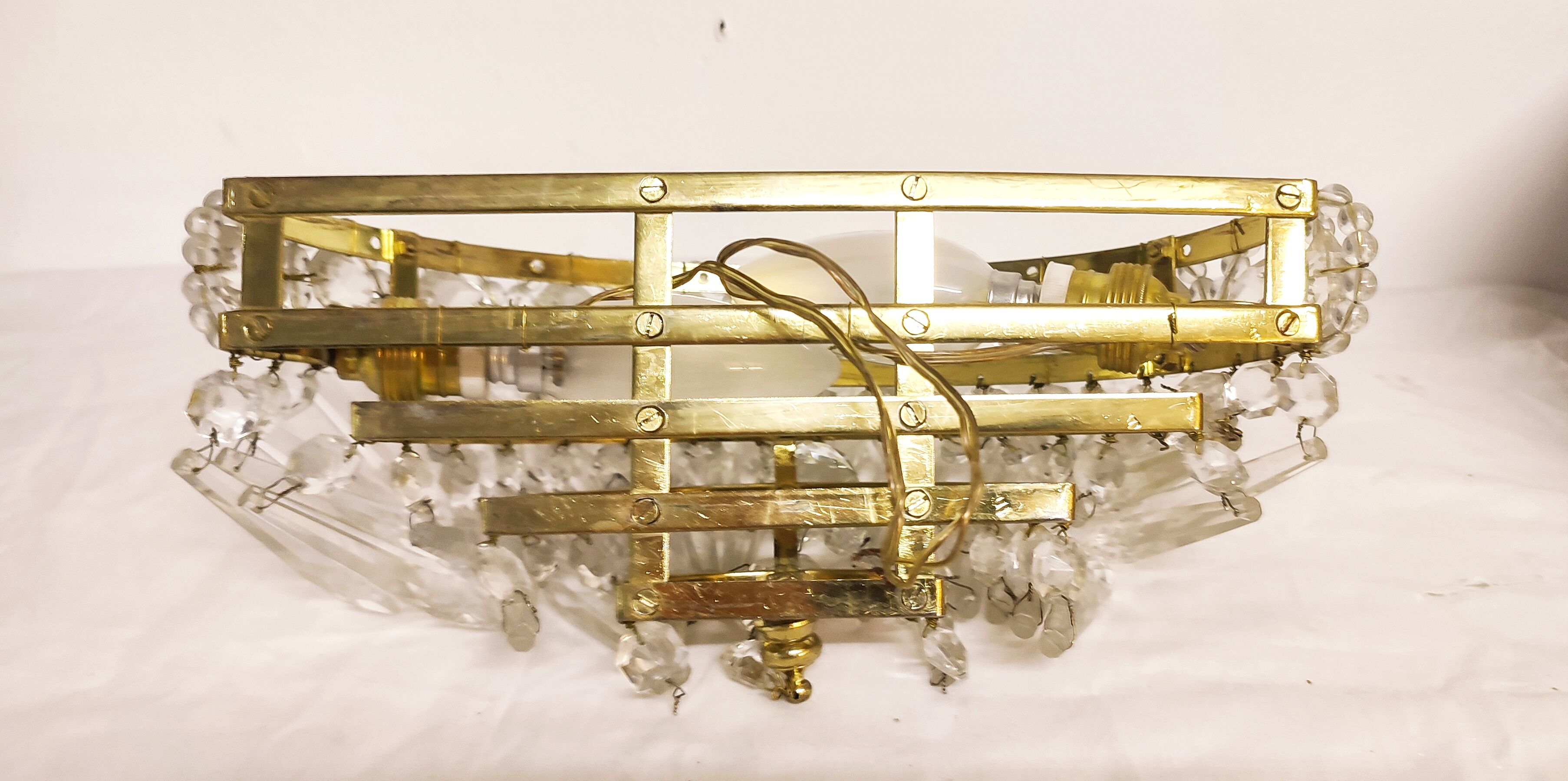 Classic crystal sconces. France, 1950s