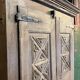 Old brutalist regionalist oak cabinet XIX th century
