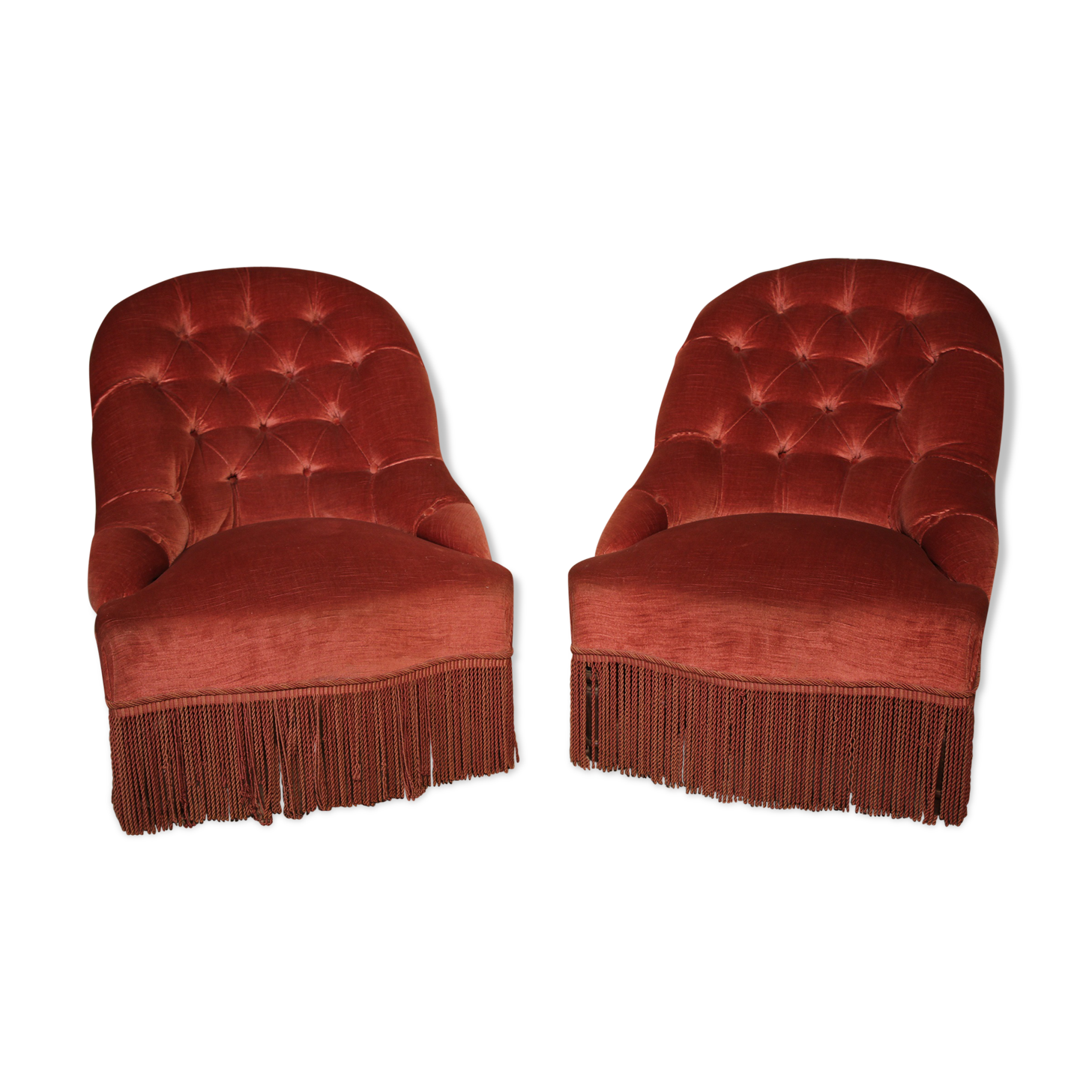 Fauteuils crapaud terracota