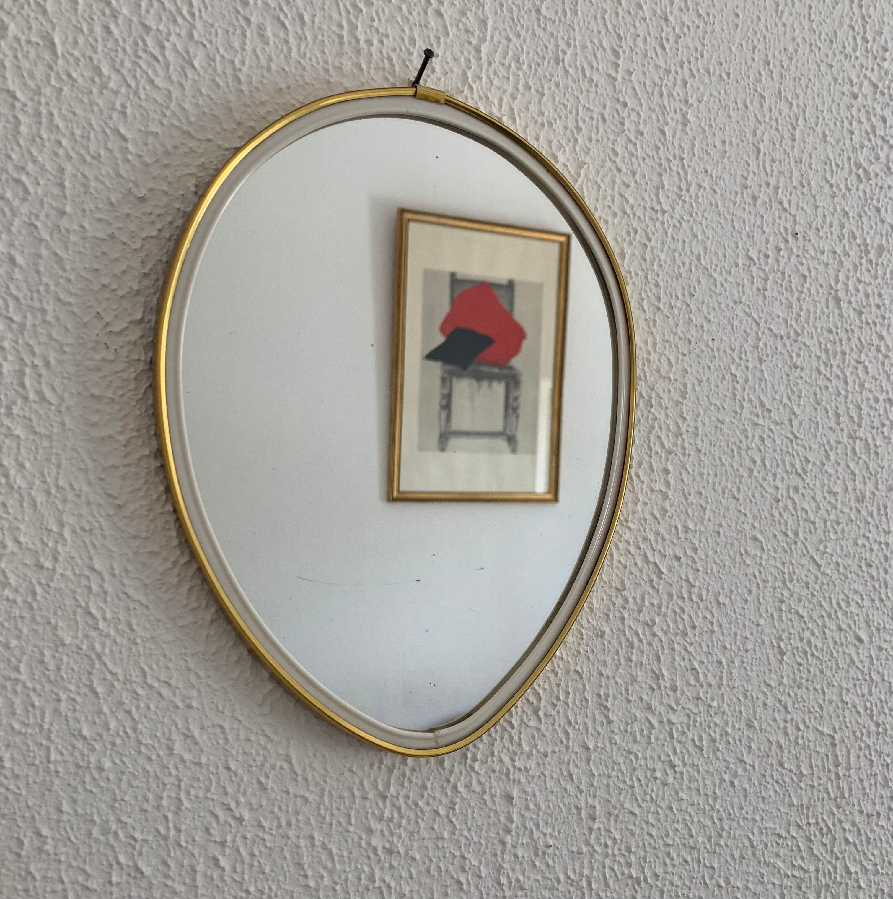 Vintage mirror 1960 asymmetrical mirror - 25 x 20 cm