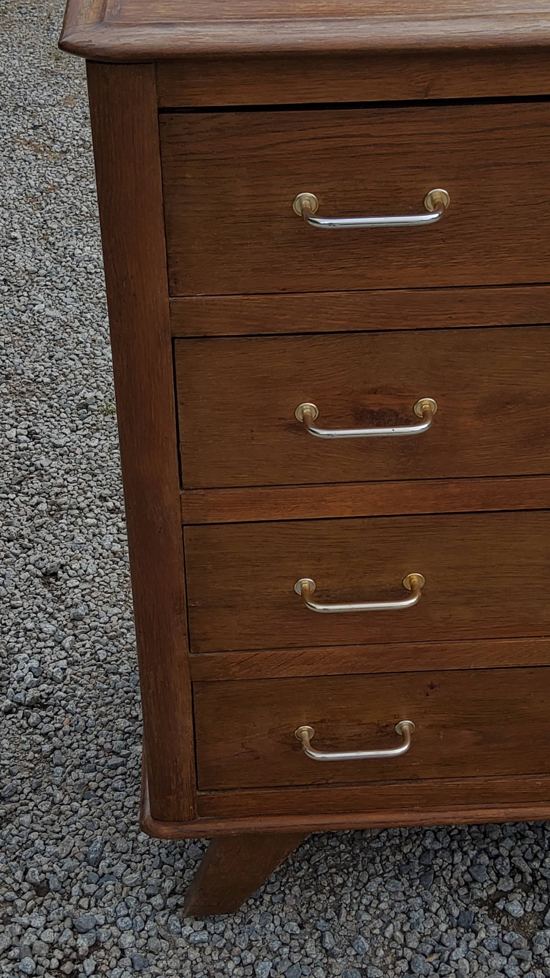 Vintage oak chest of drawers feet compass 4 drawers from the 50s