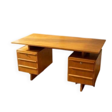 Writing desk, mid-century beechwood, 1970s, Czechoslovakia