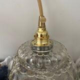 Set of two vintage globe players in chiseled glass